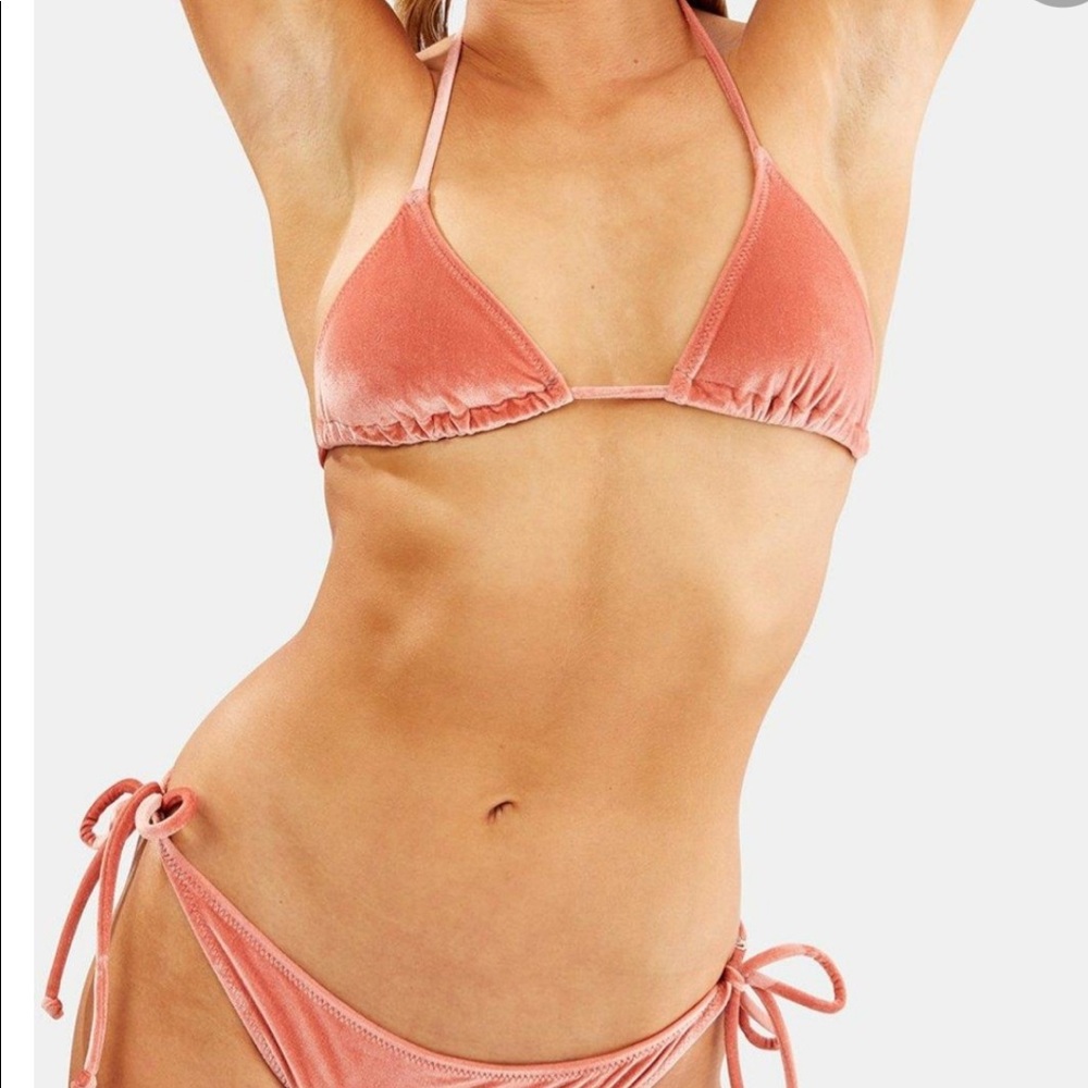 Solid & Striped Iris Velvet Triangle Bikini Top.